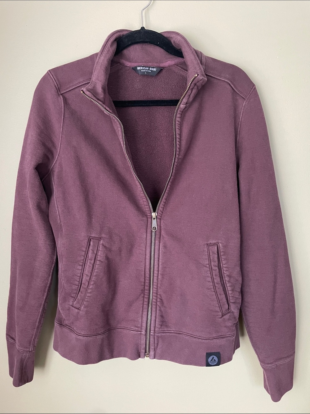 American Giant Women's Zip-Up Sweatshirt Jacket in Plum